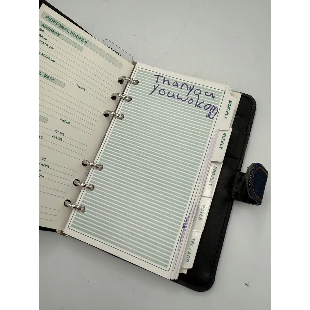 Vintage Y2K Mary Kate and Ashley Denim Friendship Daisy 6 Ring Binder Planner